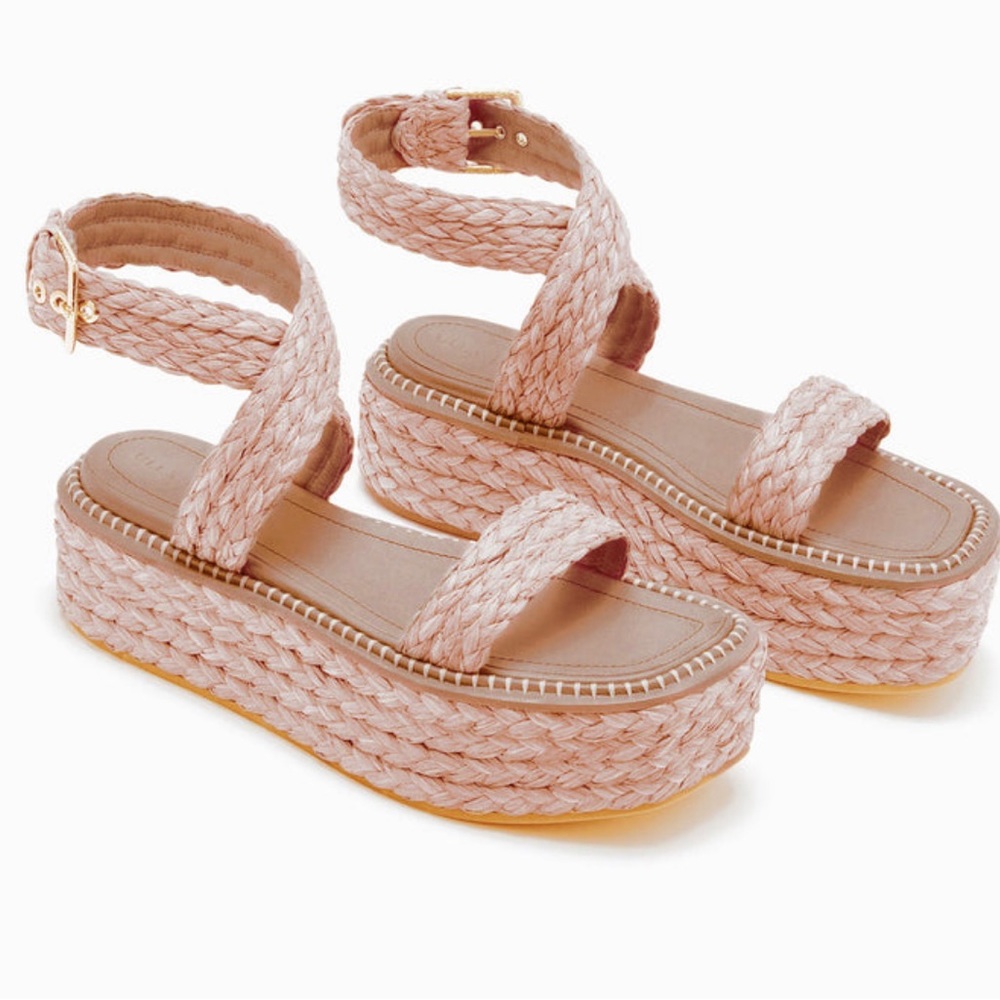ULLA JOHNSON Gemma Woven Raffia Espadrille Sandals